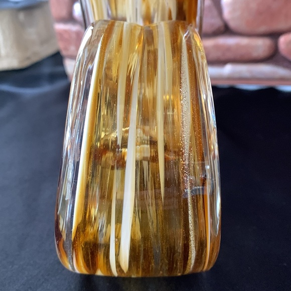 Vintage HQT Murano Style Swirl  (12") Amber Gold Glass Ribbon Sculpture - Picture 10 of 12